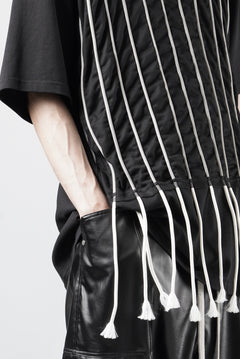 画像をギャラリービューアに読み込む, OBLADI LACE STRIPE UNDER BLACK MESH T-SHIRT (BLACK)