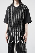 画像をギャラリービューアに読み込む, OBLADI LACE STRIPE UNDER BLACK MESH T-SHIRT (BLACK)