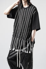 画像をギャラリービューアに読み込む, OBLADI LACE STRIPE UNDER BLACK MESH T-SHIRT (BLACK)