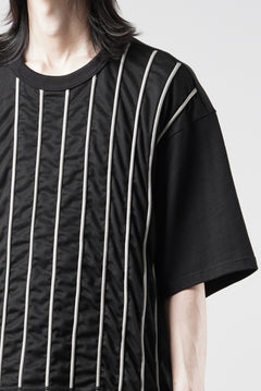 画像をギャラリービューアに読み込む, OBLADI LACE STRIPE UNDER BLACK MESH T-SHIRT (BLACK)