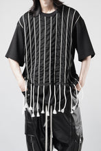 画像をギャラリービューアに読み込む, OBLADI LACE STRIPE UNDER BLACK MESH T-SHIRT (BLACK)