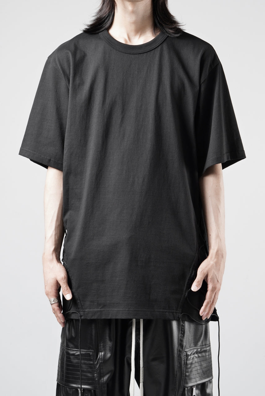 画像をギャラリービューアに読み込む, OBLADI SIDE LACE-UP T-SHIRT (BLACK)