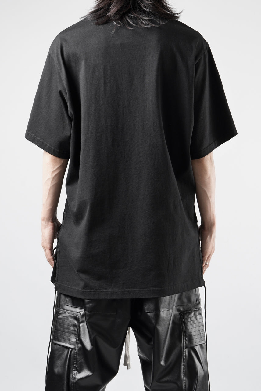 画像をギャラリービューアに読み込む, OBLADI SIDE LACE-UP T-SHIRT (BLACK)