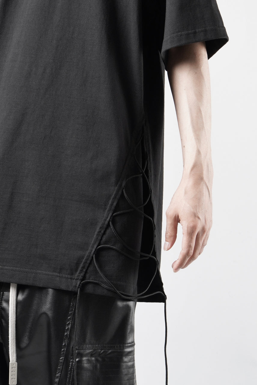 画像をギャラリービューアに読み込む, OBLADI SIDE LACE-UP T-SHIRT (BLACK)