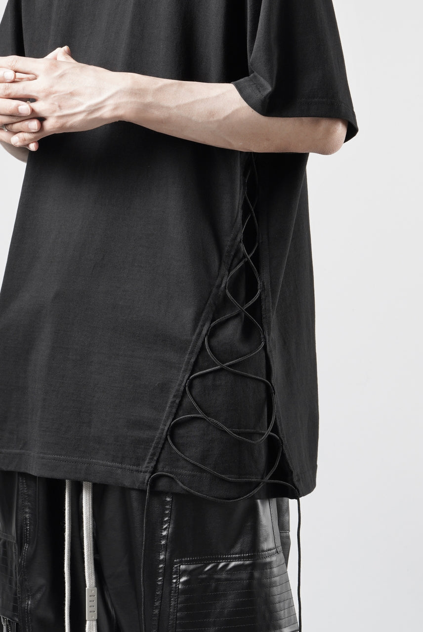 画像をギャラリービューアに読み込む, OBLADI SIDE LACE-UP T-SHIRT (BLACK)