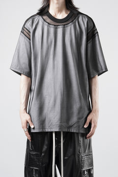 画像をギャラリービューアに読み込む, OBLADI MESH WITH PATCHWORK T-SHIRT (WHITE x BLACK)