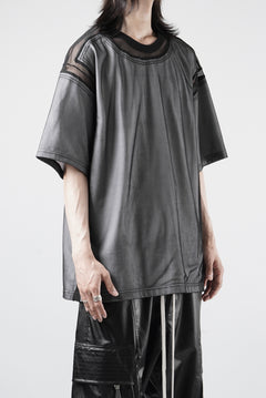 画像をギャラリービューアに読み込む, OBLADI MESH WITH PATCHWORK T-SHIRT (WHITE x BLACK)