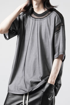 画像をギャラリービューアに読み込む, OBLADI MESH WITH PATCHWORK T-SHIRT (WHITE x BLACK)