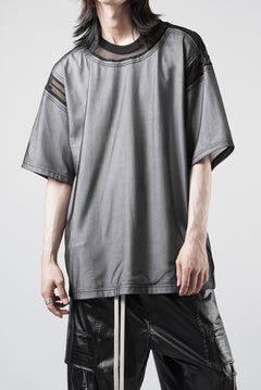 画像をギャラリービューアに読み込む, OBLADI MESH WITH PATCHWORK T-SHIRT (WHITE x BLACK)