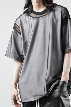 画像をギャラリービューアに読み込む, OBLADI MESH WITH PATCHWORK T-SHIRT (WHITE x BLACK)