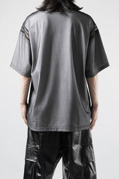 画像をギャラリービューアに読み込む, OBLADI MESH WITH PATCHWORK T-SHIRT (WHITE x BLACK)