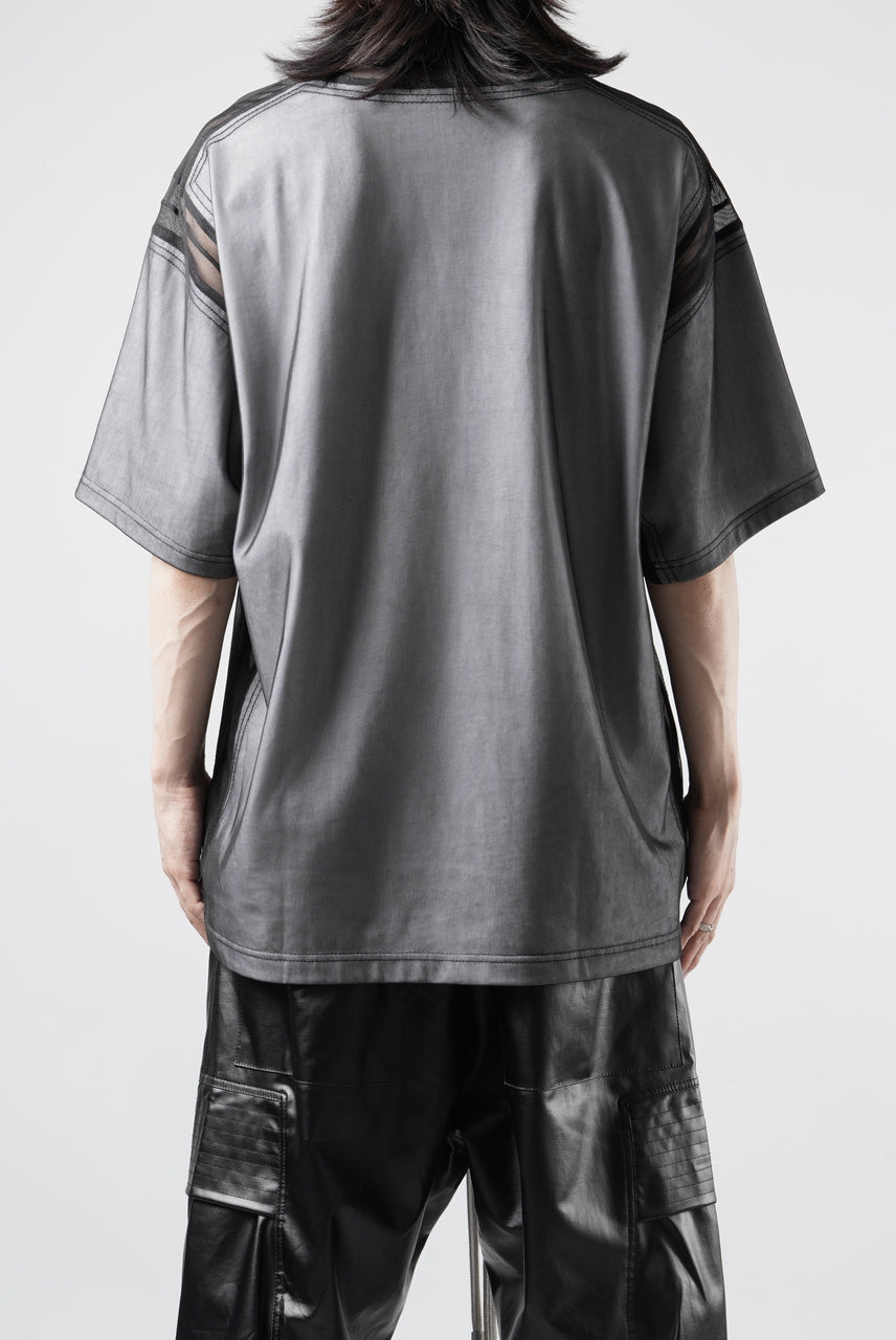 画像をギャラリービューアに読み込む, OBLADI MESH WITH PATCHWORK T-SHIRT (WHITE x BLACK)