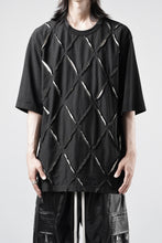 画像をギャラリービューアに読み込む, OBLADI ARGYLE JERSEY PATCHWORK T-SHIRT (BLACK x WHITE)