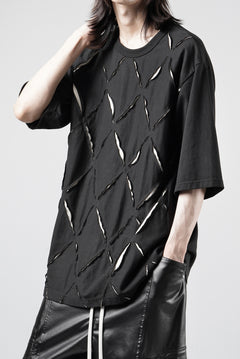画像をギャラリービューアに読み込む, OBLADI ARGYLE JERSEY PATCHWORK T-SHIRT (BLACK x WHITE)