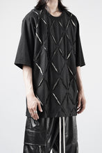 画像をギャラリービューアに読み込む, OBLADI ARGYLE JERSEY PATCHWORK T-SHIRT (BLACK x WHITE)