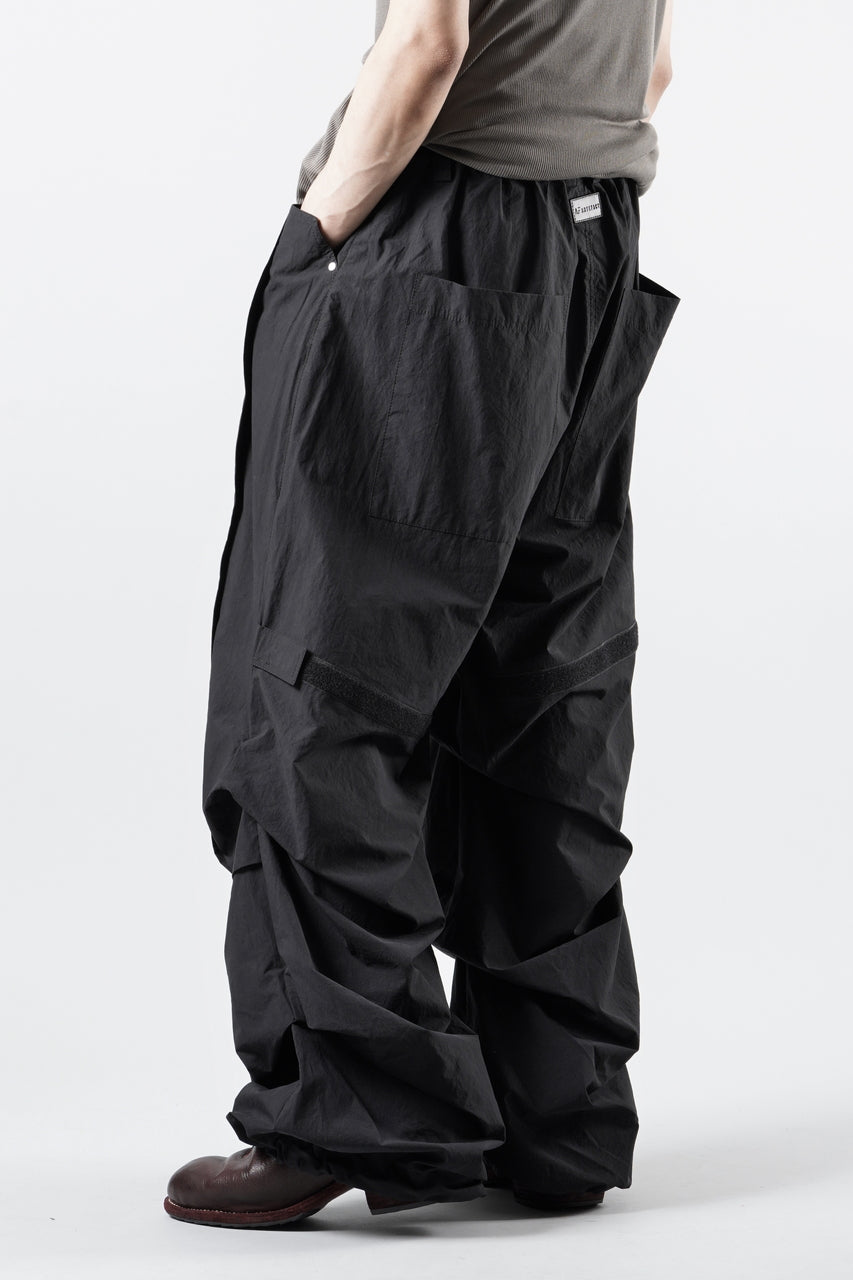 画像をギャラリービューアに読み込む, A.F ARTEFACT TUCK WIDE PANTS / TYPEWRITER COTTON CLOTH (BLACK)