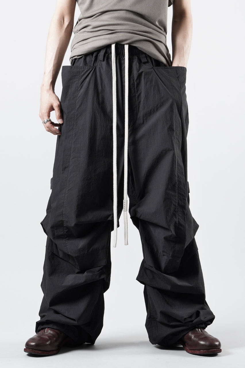 画像をギャラリービューアに読み込む, A.F ARTEFACT TUCK WIDE PANTS / TYPEWRITER COTTON CLOTH (BLACK)