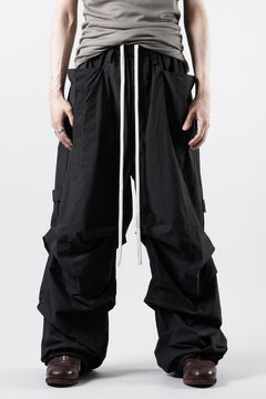 画像をギャラリービューアに読み込む, A.F ARTEFACT TUCK WIDE PANTS / TYPEWRITER COTTON CLOTH (BLACK)