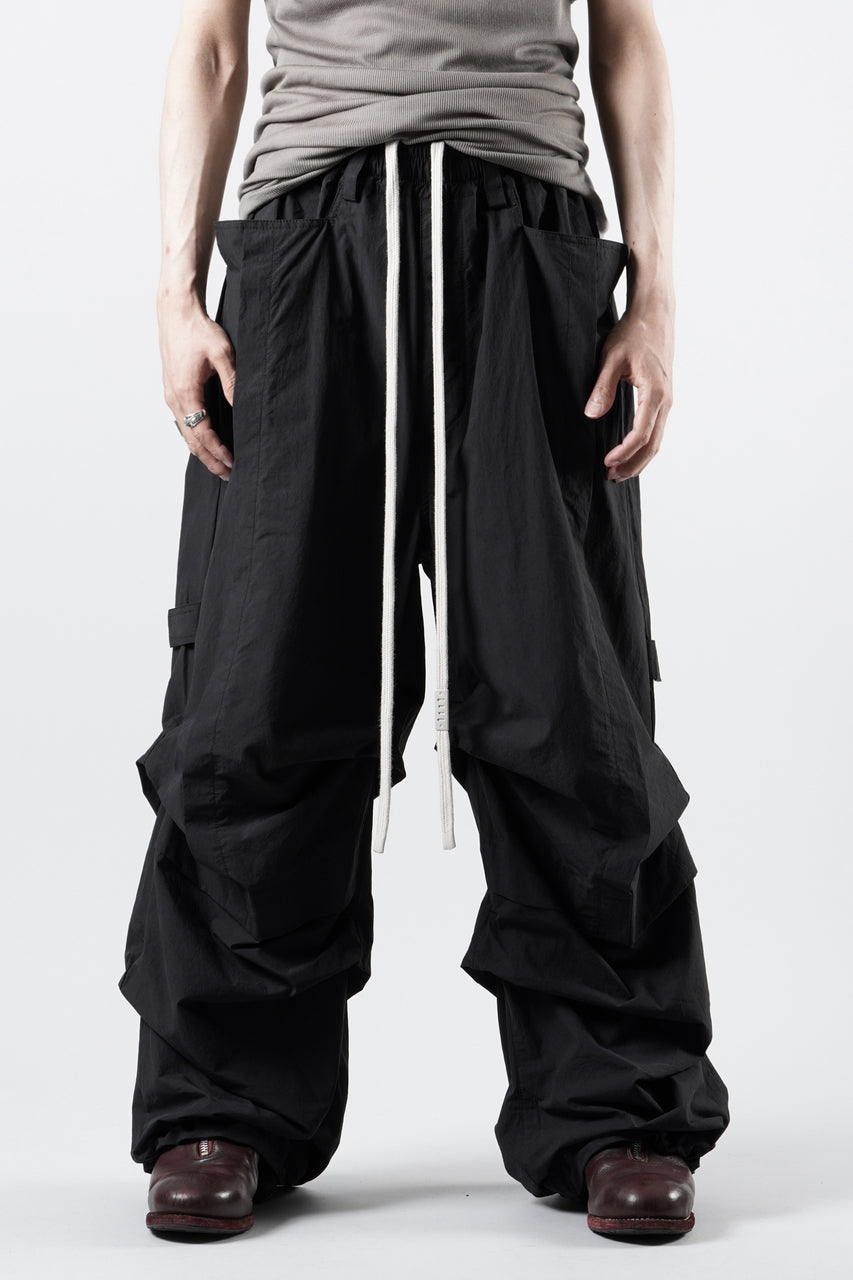画像をギャラリービューアに読み込む, A.F ARTEFACT TUCK WIDE PANTS / TYPEWRITER COTTON CLOTH (BLACK)