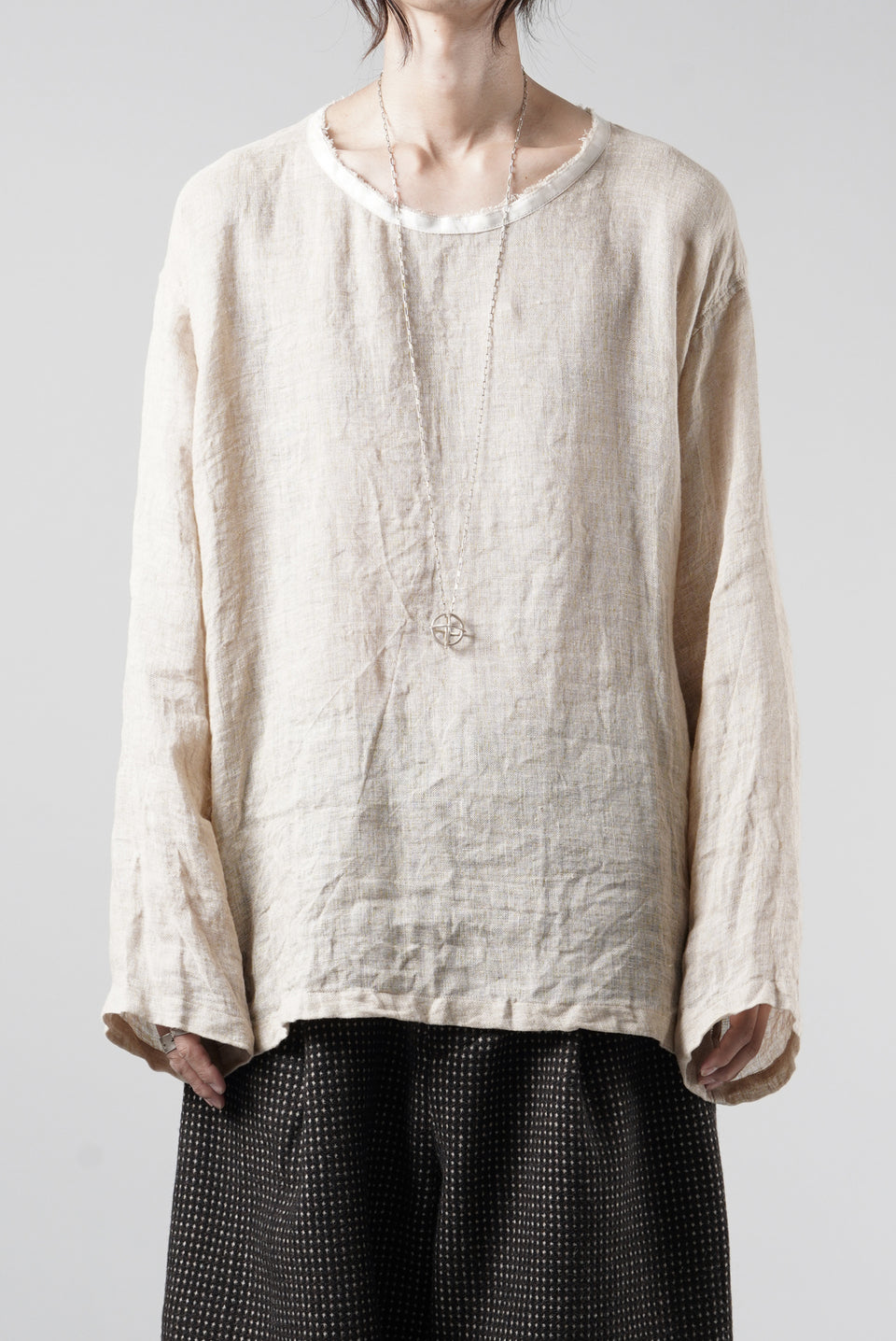 画像をギャラリービューアに読み込む, YUTA MATSUOKA pullover shirt / natural linen gauze (beige)