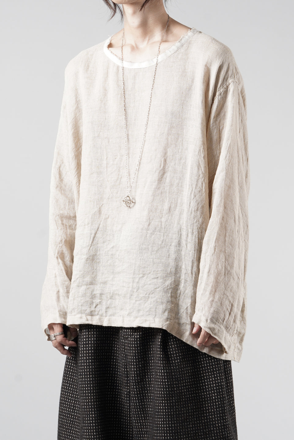 YUTA MATSUOKA pullover shirt / natural linen gauze (beige)