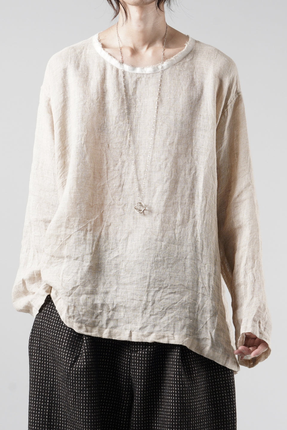 画像をギャラリービューアに読み込む, YUTA MATSUOKA pullover shirt / natural linen gauze (beige)