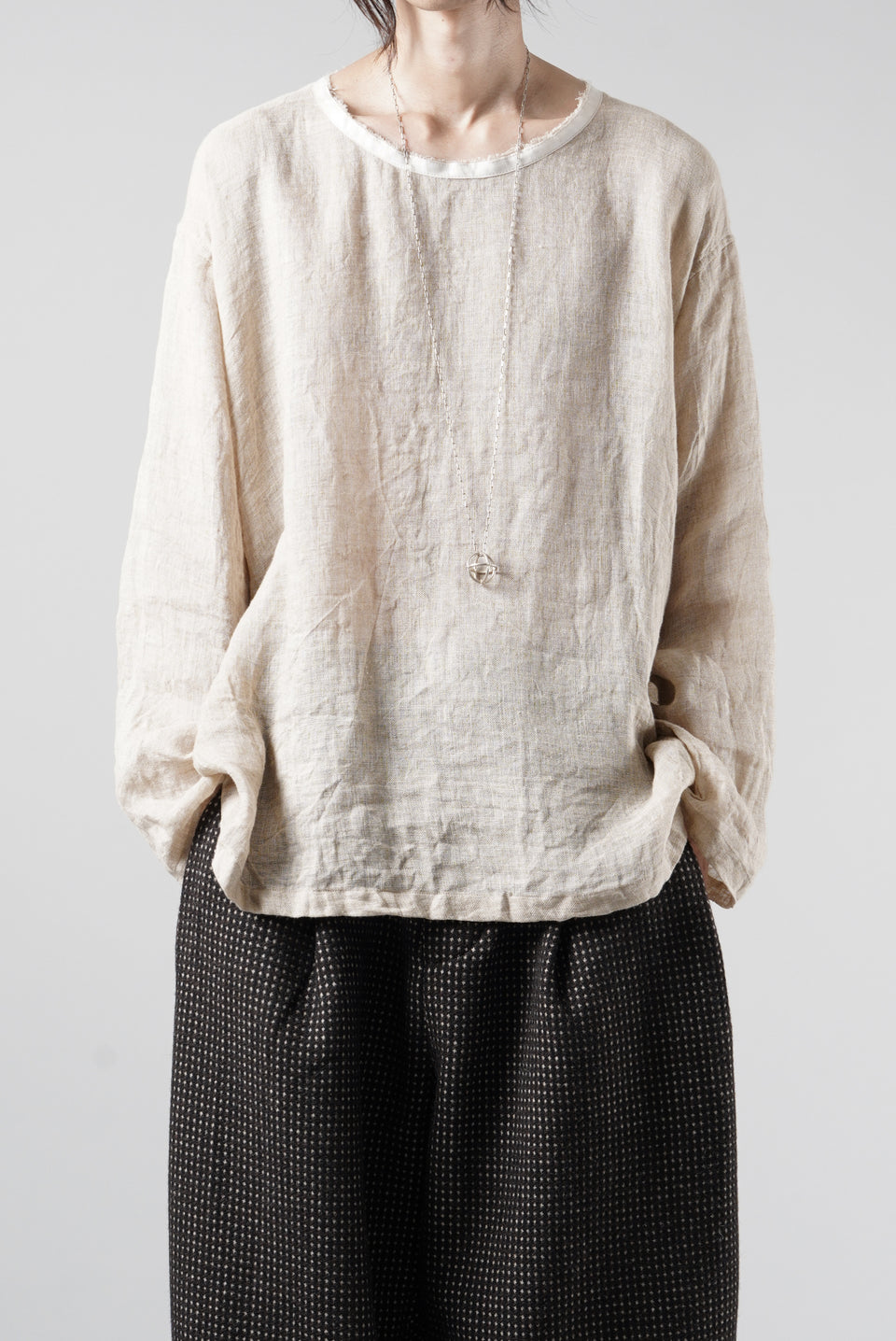 画像をギャラリービューアに読み込む, YUTA MATSUOKA pullover shirt / natural linen gauze (beige)