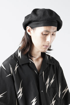 Load image into Gallery viewer, Y's for men x MASSES ADJUSTABLE BERET / LINEN CLOTH (BLACK)