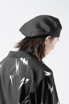 Load image into Gallery viewer, Y's for men x MASSES ADJUSTABLE BERET / LINEN CLOTH (BLACK)