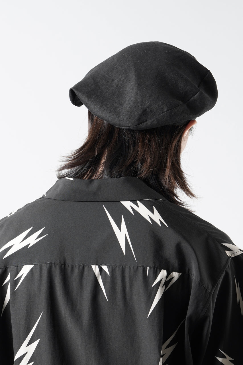Load image into Gallery viewer, Y's for men x MASSES ADJUSTABLE BERET / LINEN CLOTH (BLACK)