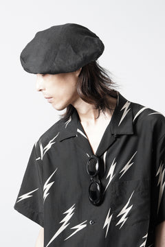 Load image into Gallery viewer, Y's for men x MASSES ADJUSTABLE BERET / LINEN CLOTH (BLACK)