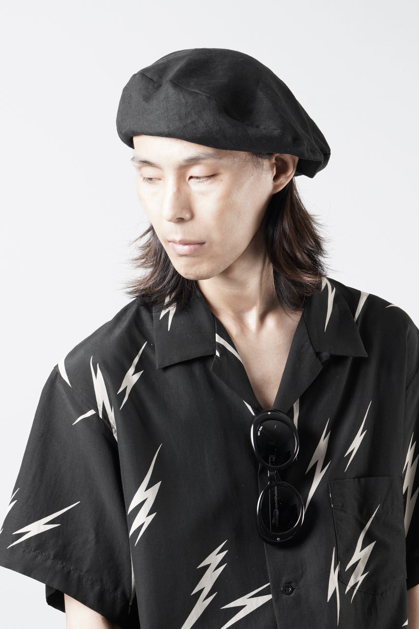 Load image into Gallery viewer, Y's for men x MASSES ADJUSTABLE BERET / LINEN CLOTH (BLACK)