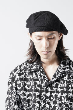 Load image into Gallery viewer, Y's for men x MASSES ADJUSTABLE BERET / SHRINK SERGE (BLACK)