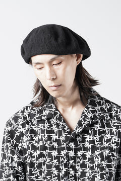 Load image into Gallery viewer, Y's for men x MASSES ADJUSTABLE BERET / SHRINK SERGE (BLACK)