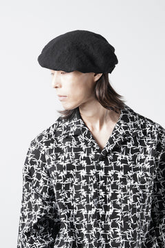 Load image into Gallery viewer, Y's for men x MASSES ADJUSTABLE BERET / SHRINK SERGE (BLACK)