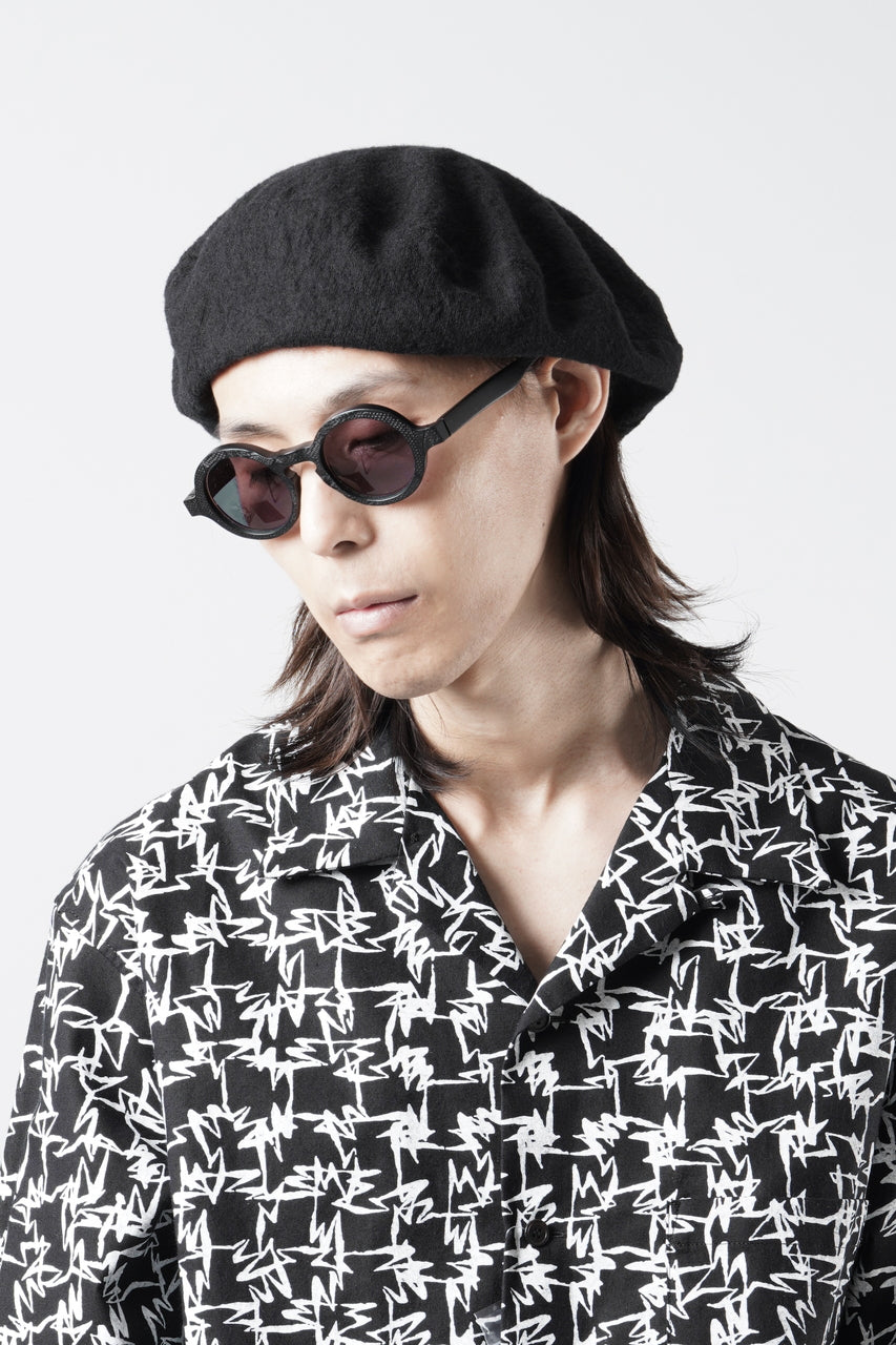 Load image into Gallery viewer, Y's for men x MASSES ADJUSTABLE BERET / SHRINK SERGE (BLACK)