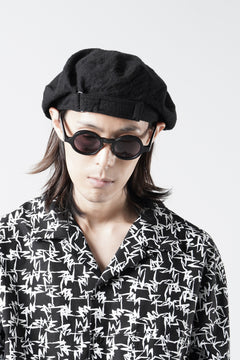 Load image into Gallery viewer, Y's for men x MASSES ADJUSTABLE BERET / SHRINK SERGE (BLACK)