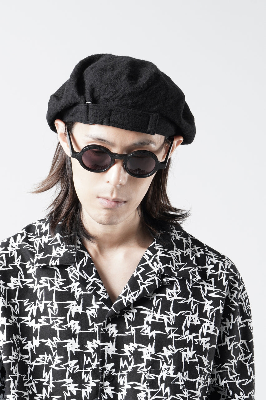 Load image into Gallery viewer, Y's for men x MASSES ADJUSTABLE BERET / SHRINK SERGE (BLACK)