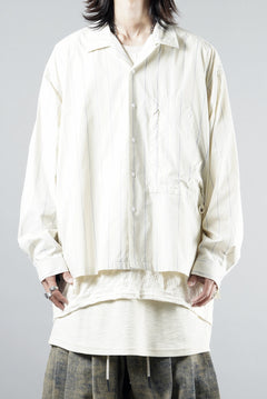 画像をギャラリービューアに読み込む, F/CE. RECYCLE OPEN COLLAR SHIRT (IVORY STRIPE)