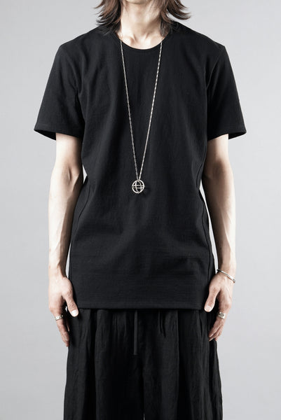 black crow x LOOM exclusive short sleeve tops / 20/1 Loop wheeled Cotton Jersey (BLACK)