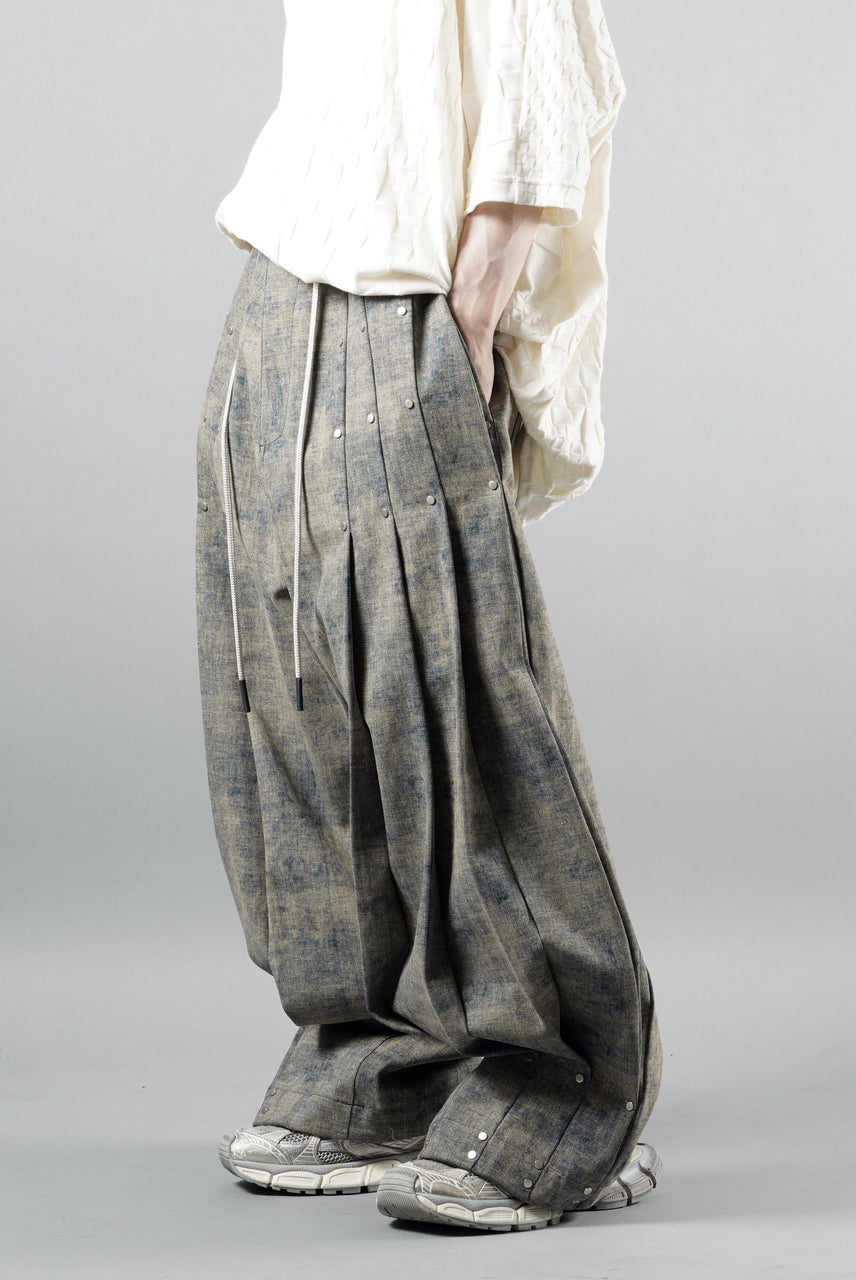 画像をギャラリービューアに読み込む, A.F ARTEFACT PLEATS TUCK WIDE PANTS / BLENDED SHADES DENIM (STEEL BLUE)