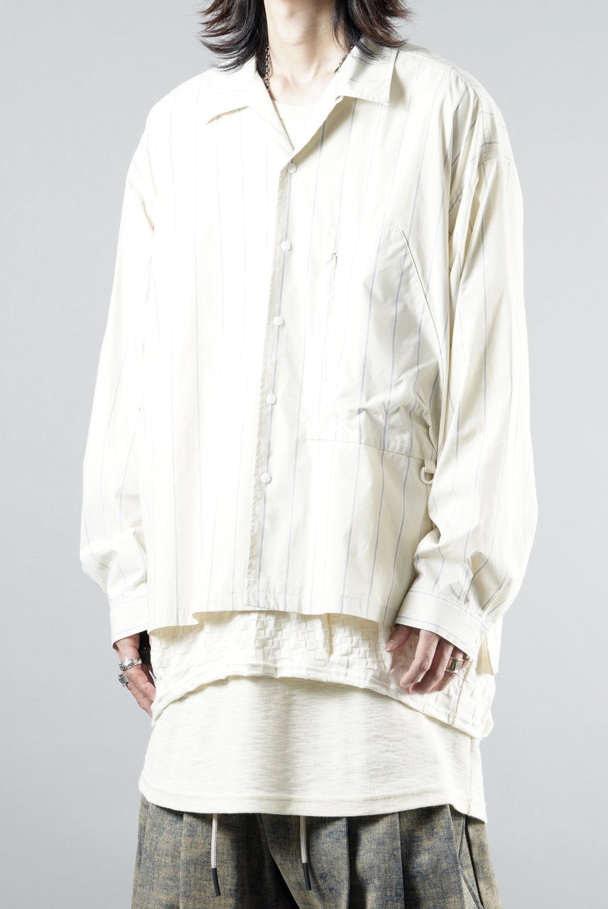 画像をギャラリービューアに読み込む, F/CE. RECYCLE OPEN COLLAR SHIRT (IVORY STRIPE)