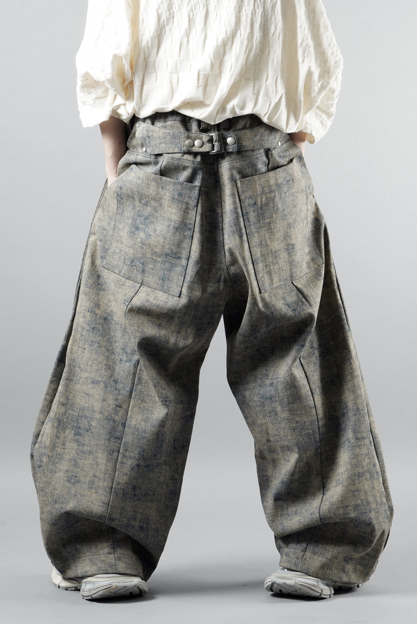 画像をギャラリービューアに読み込む, A.F ARTEFACT PLEATS TUCK WIDE PANTS / BLENDED SHADES DENIM (STEEL BLUE)