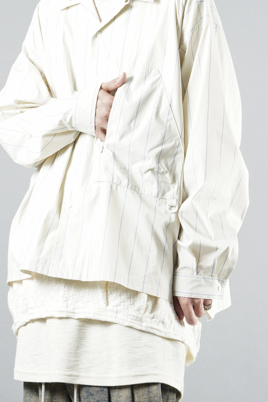 画像をギャラリービューアに読み込む, F/CE. RECYCLE OPEN COLLAR SHIRT (IVORY STRIPE)
