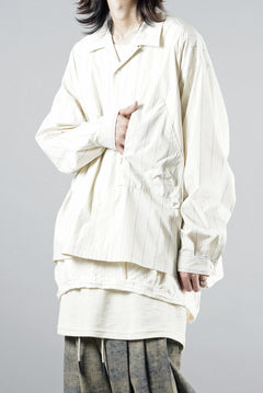 画像をギャラリービューアに読み込む, F/CE. RECYCLE OPEN COLLAR SHIRT (IVORY STRIPE)