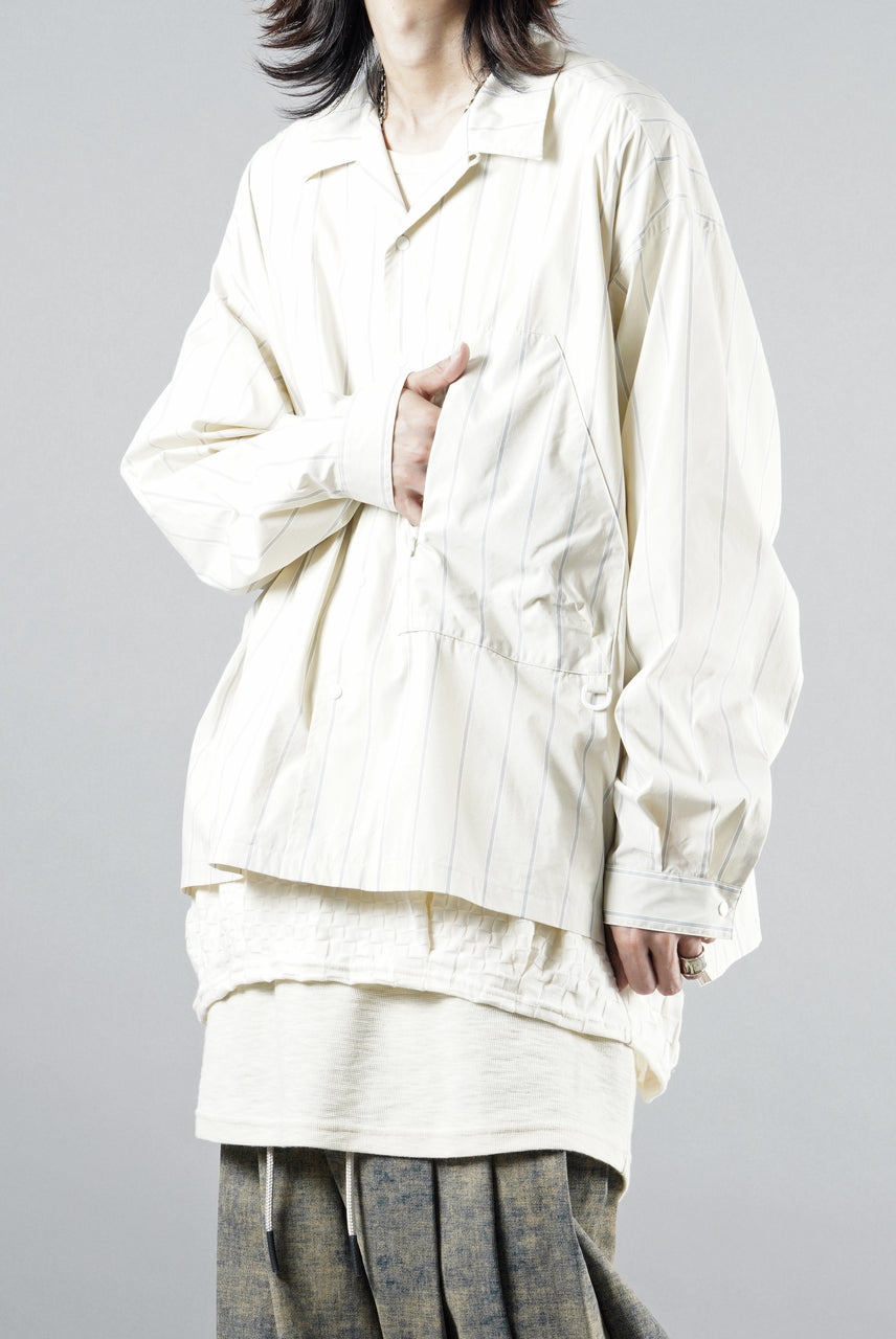 画像をギャラリービューアに読み込む, F/CE. RECYCLE OPEN COLLAR SHIRT (IVORY STRIPE)