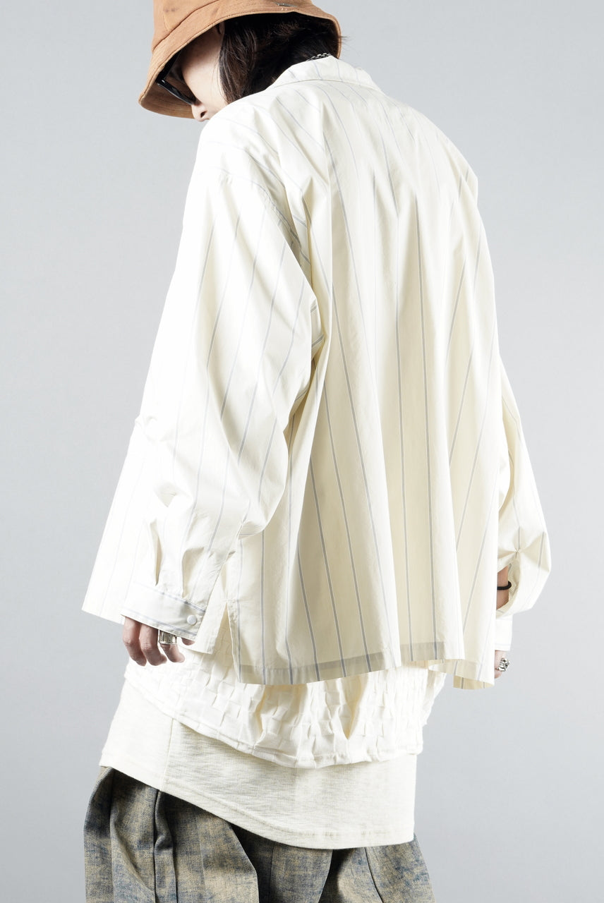 画像をギャラリービューアに読み込む, F/CE. RECYCLE OPEN COLLAR SHIRT (IVORY STRIPE)