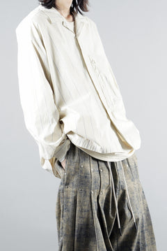 画像をギャラリービューアに読み込む, F/CE. RECYCLE OPEN COLLAR SHIRT (IVORY STRIPE)