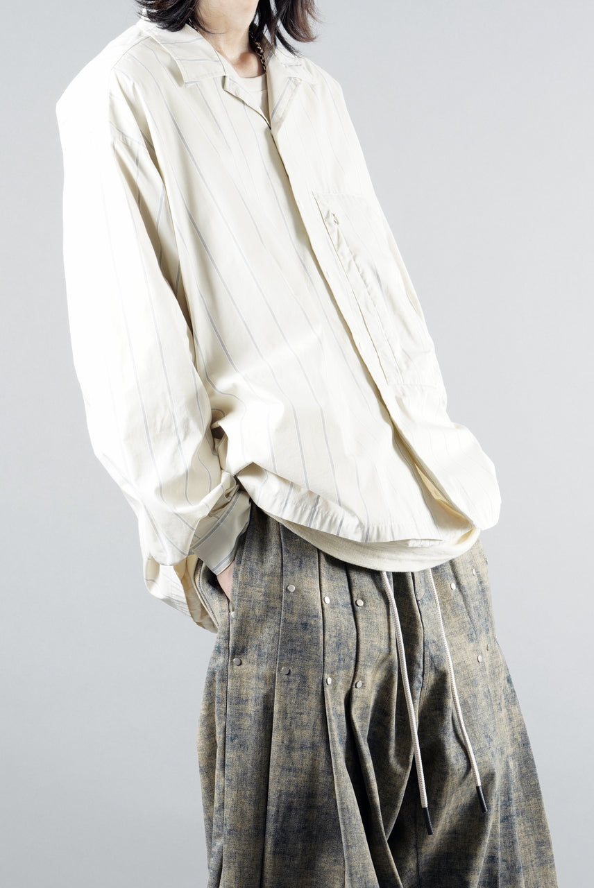 画像をギャラリービューアに読み込む, F/CE. RECYCLE OPEN COLLAR SHIRT (IVORY STRIPE)