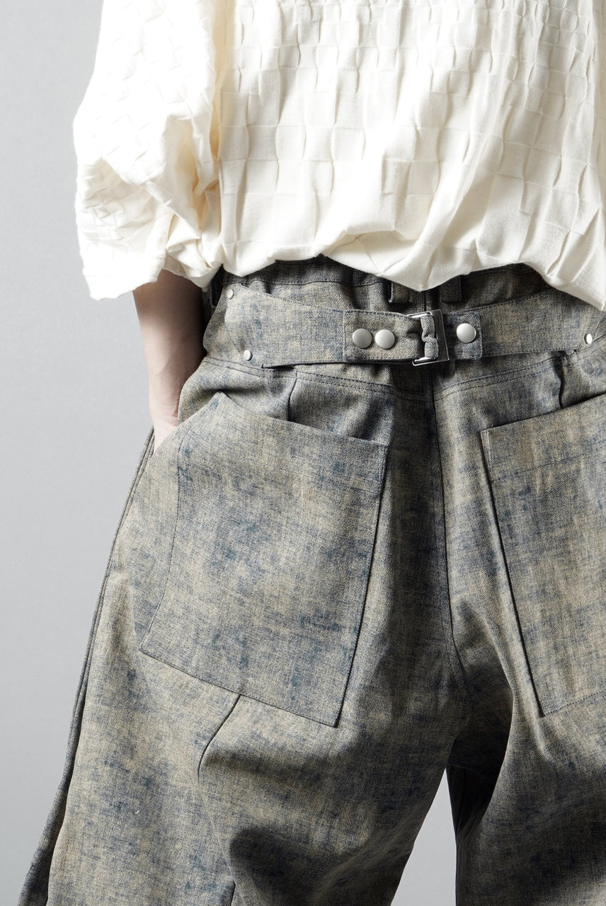 画像をギャラリービューアに読み込む, A.F ARTEFACT PLEATS TUCK WIDE PANTS / BLENDED SHADES DENIM (STEEL BLUE)